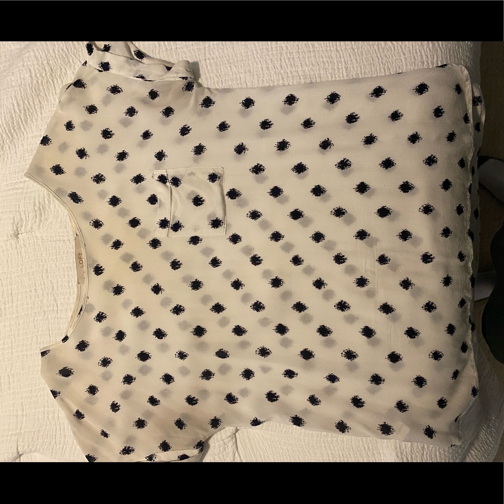 Loft blouse shirt with polka dots
